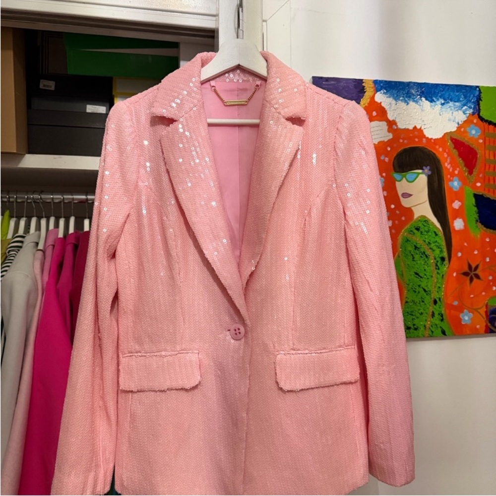 Trina Turk Pink Sequin Blazer